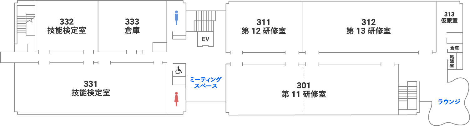 テクノプラザ本館 4階の全体図