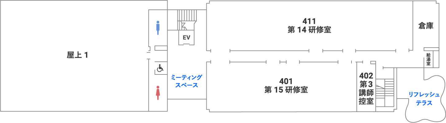 テクノプラザ本館 4階の全体図